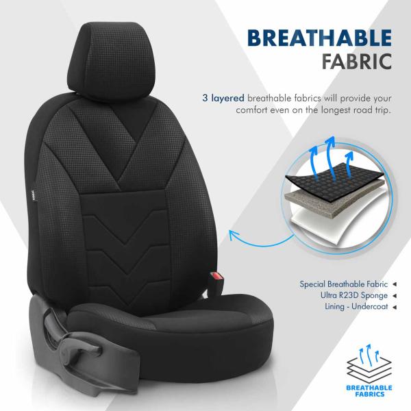 Auto Sitzbezug Set Universal Vorne und Hinten Komfortabel Komplett Set